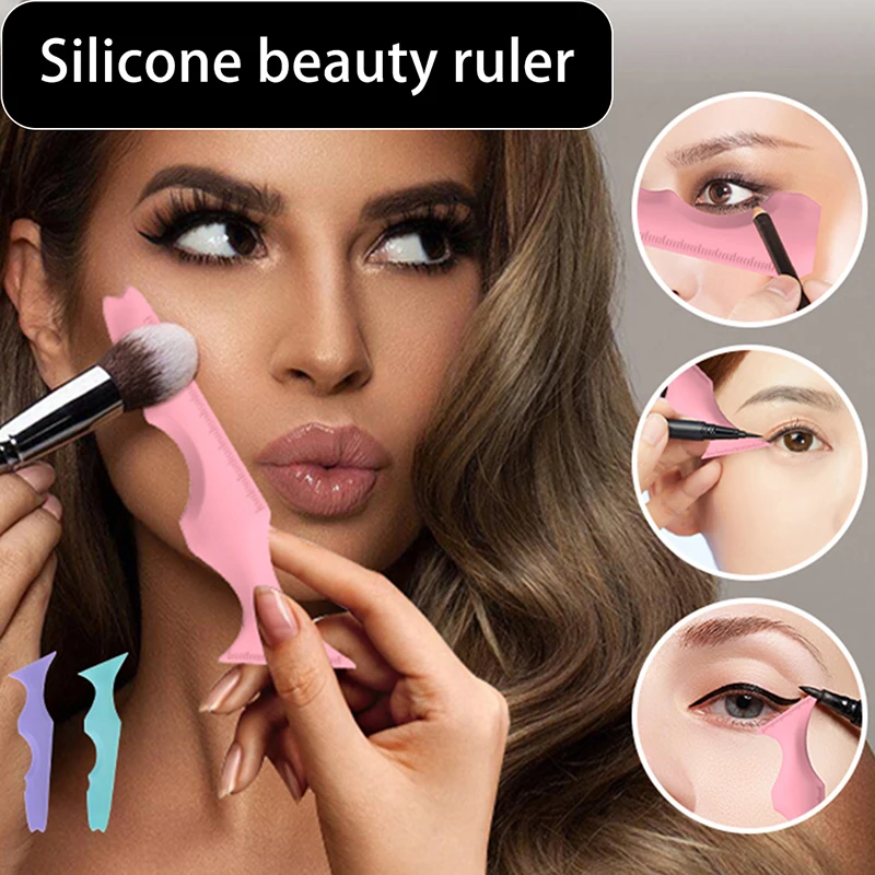 SiliconeEyelinerRulerEyeMakeupStencilsResusableEyelinerTemplate