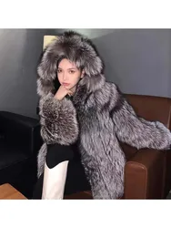 Women's Coat Fur Winter New Korean Style Fur Coat Women's Imitation Fox Fur Hooded Warm Coat Leather and Fur Woman Clothing