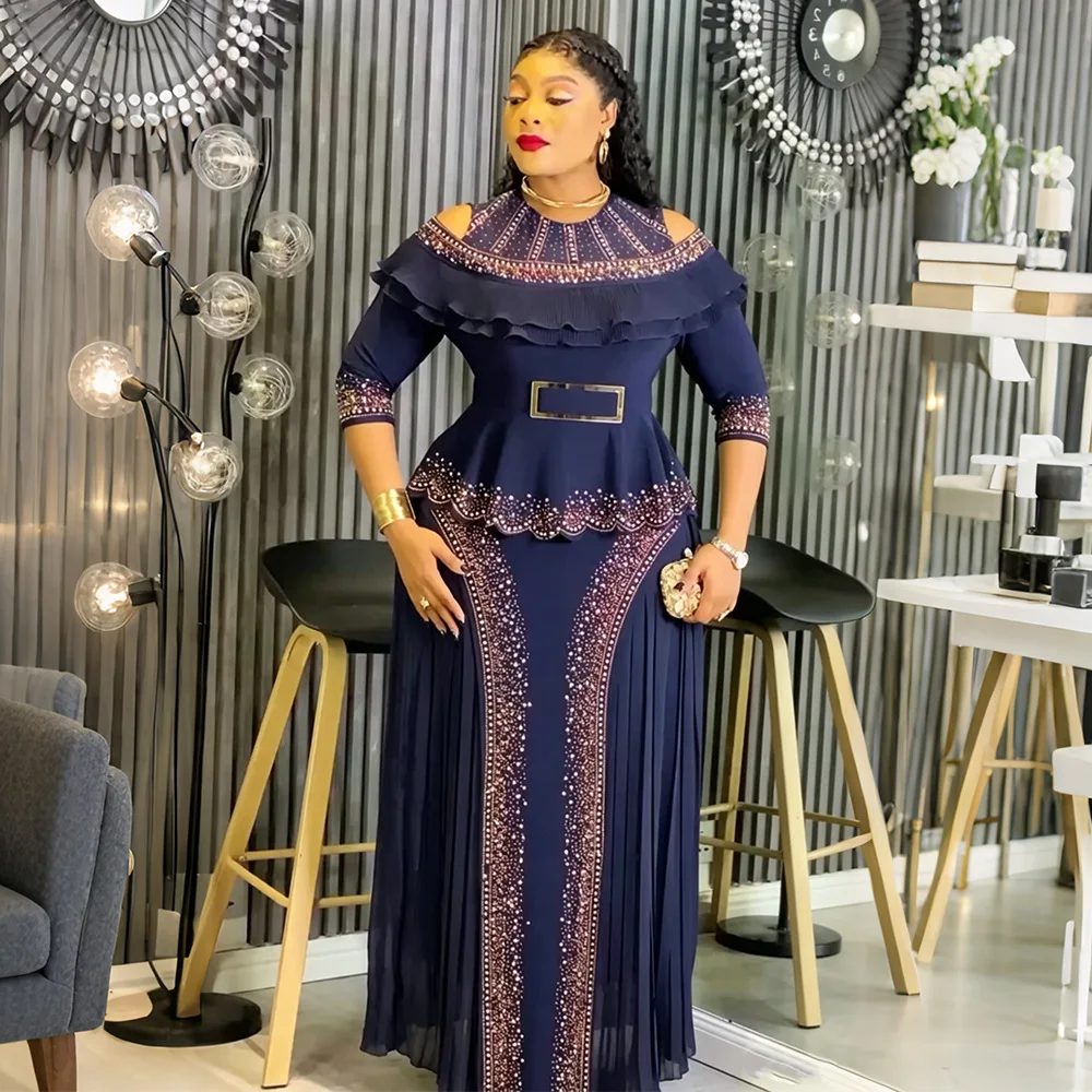 African Party Dresses for Women Plus Size Luxury Ruffle Wedding Evening  Gown Dashiki Ankara Turkey Outfit Robe Africa Clothing - AliExpress  200000532