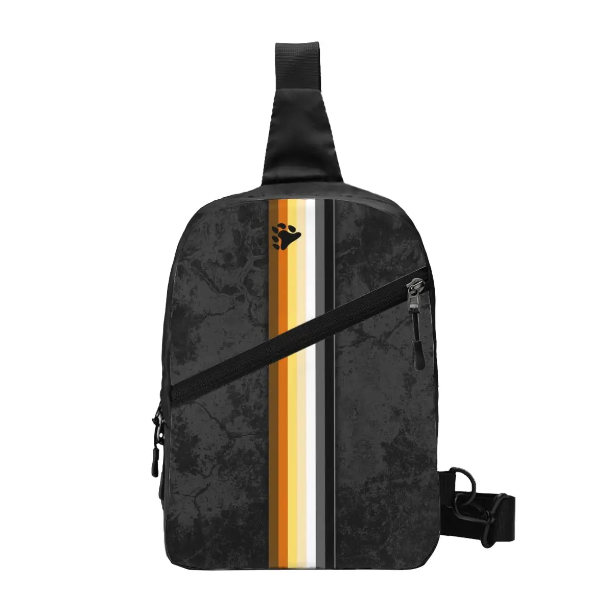 

Distressed Gay Bear Pride Flag Stripe Sling Bag Travel Hiking Men's LGBT GLBT Lesbian Crossbody Chest Backpack Shoulder Daypack