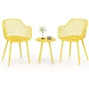 3 Piece Patio Bistro Set, All Weather Heavy Duty Table and Chairs Set of 2 with Widen Seats, Outdoor Furniture Set 1