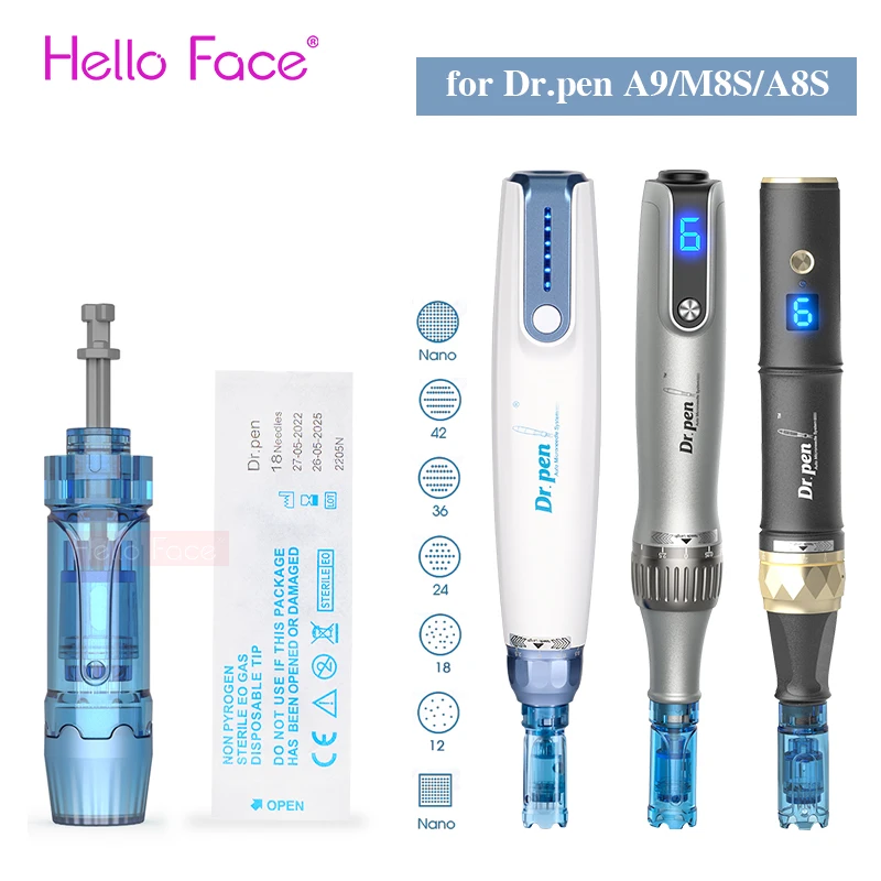 Dr. Pen M8S Needle A8S Tips A9 Pin A11 Mts Microneedle 18 Pin Nano Anti- Back Flow Design Cartuccia A Baionetta Per Dr. Pen M8S