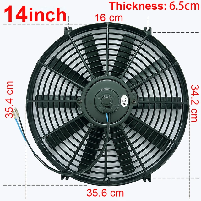 8MILELAKE 12V 80W Slim Electric Radiator Fan - 10 Inch High CFM Cooling Fan With Mounting Kit