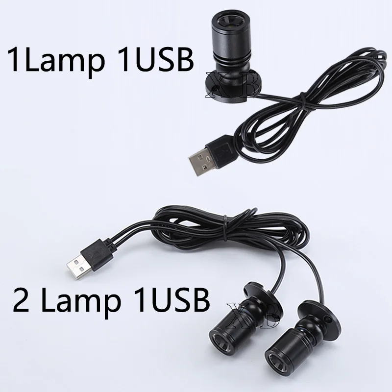 Led USB Spotlight 3W DC5V Jewelry Cabinet Showcase Counter Lamp Surface Mounted Ceiling Spot Light USB 5V Interface 2 in One 4