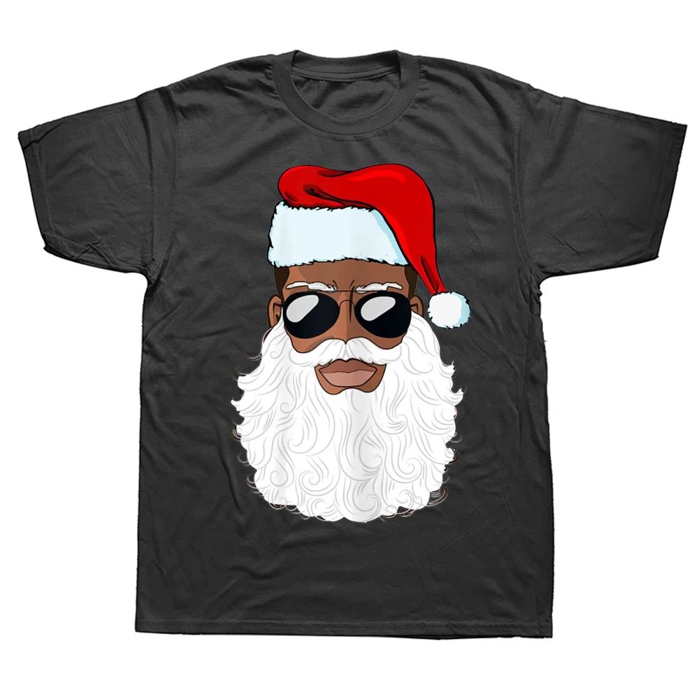 

Santa Claus Black Xmas African American Proud T Shirts Graphic Streetwear Short Sleeve Birthday Gifts T-shirt Mens Clothing