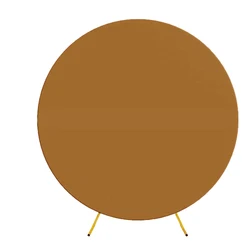 Elegant Round Backdrop Cover for Events - Versatile Elastic Photo Background Decor (Without Stand) (Light Brown)