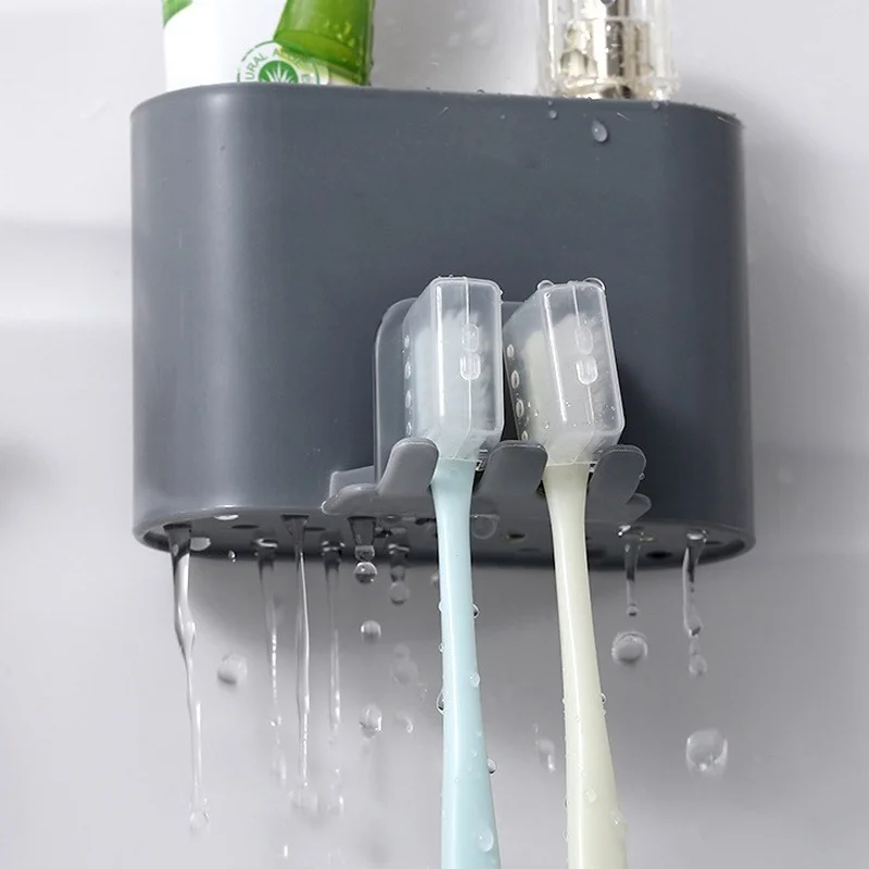 Bathroom Toothbrush Toothpaste Holder Wall Mounted Shaver Hanger Hook Cup Storage Rack Comb Cleaning Cream Organizer Holder toothbrush holder,toothpaste dispenser