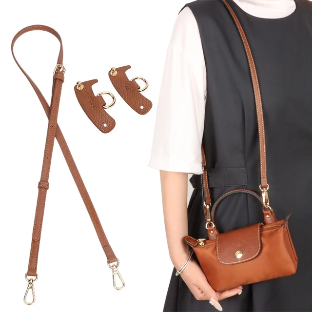 1 ensemble de sangles de sac pour Longchamp Mini, ensemble de sangles d'épaule en cuir véritable sans poinçon, accessoires de sac à bandoulière de Transformation 1