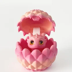 Enchanting 3D Printed Dragon Egg Ornament with Surprise Dragon - Perfect for Home and Holiday Decor (Pink)
