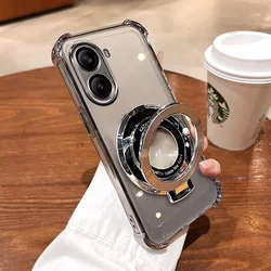 Transparent Glossy Plating Edge TPU Case with Four - Corner Anti - Drop Protection for Poco M8 (Silver)