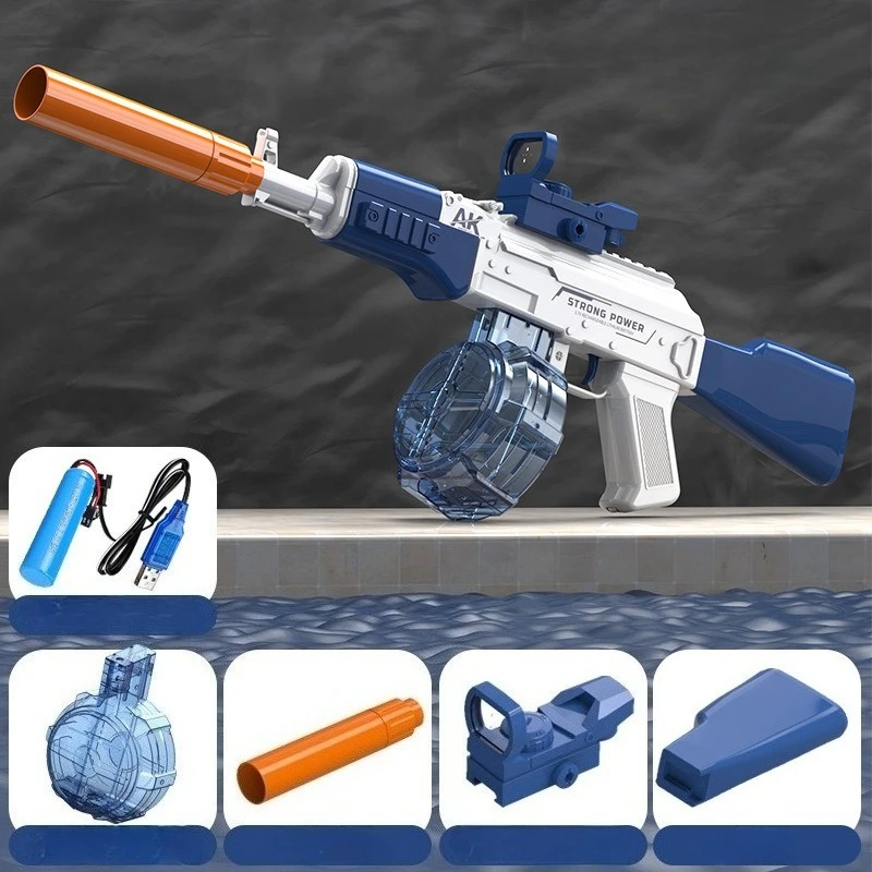 M416 AK47 전동 물총 대용량 물총 연속 발사 물총 장거리 물총 여름 해변 장난감 재미