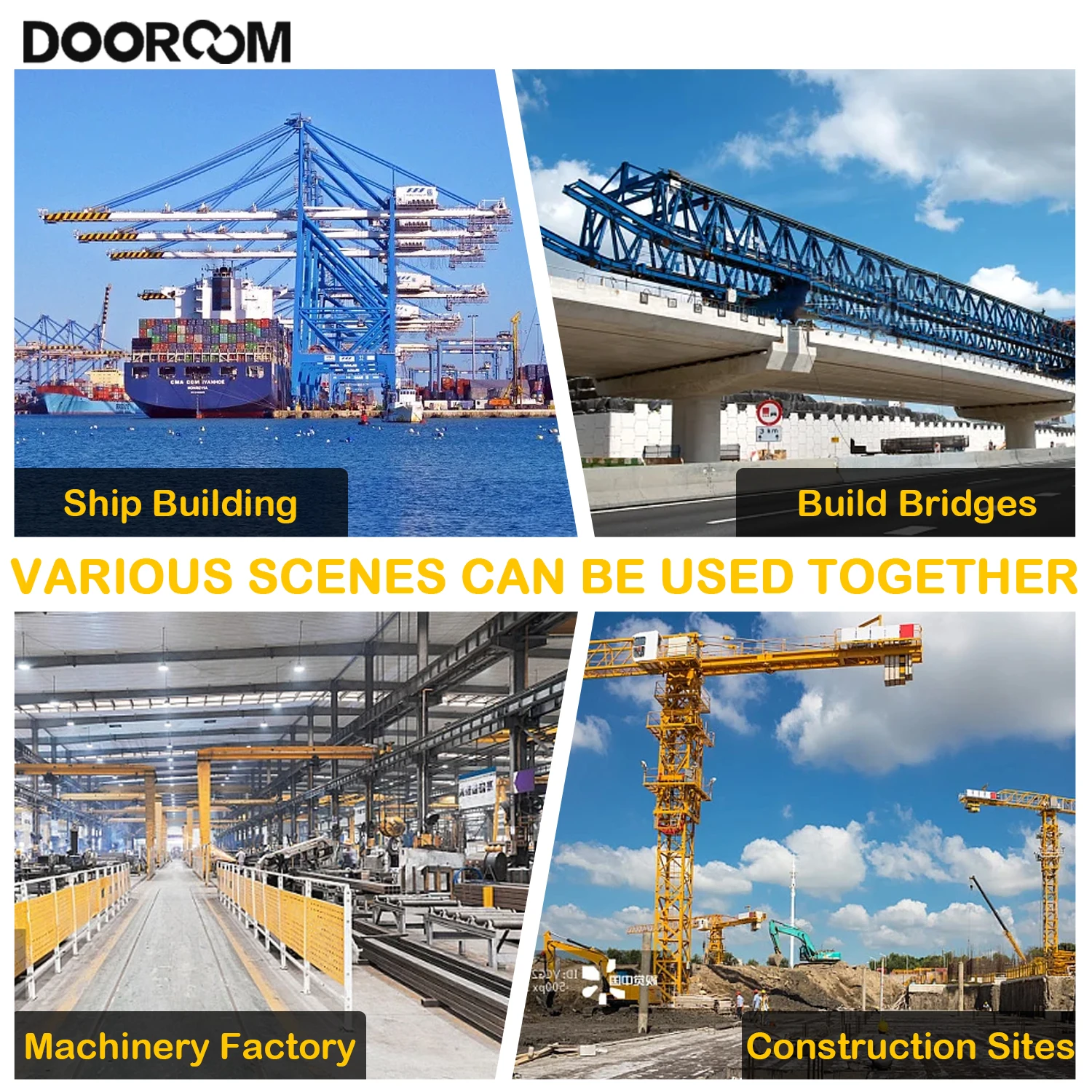 DOOROOM 10T-50T Hydraulic Ram Jack Multi-Section Stroke 24-65mm Hydraulic Cylinder Ultra-thin Multi-section Lifting Jack 6