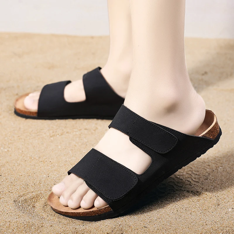 Men's Cork Casual Slippers Summer Outdoor Anti slip Beach Shoes Fashion Youth Breathable Comfortable Versatile Trendy Sandals — view 5