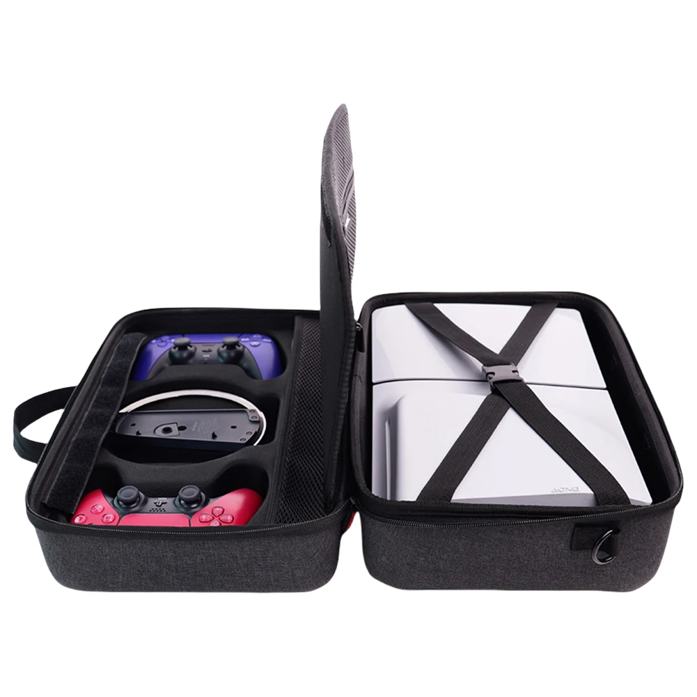 For PS5 Slim Hard Carrying Case Protective Travel Handbag Organizer Protective Case for PS5 Slim Disc/Digital Console Controller