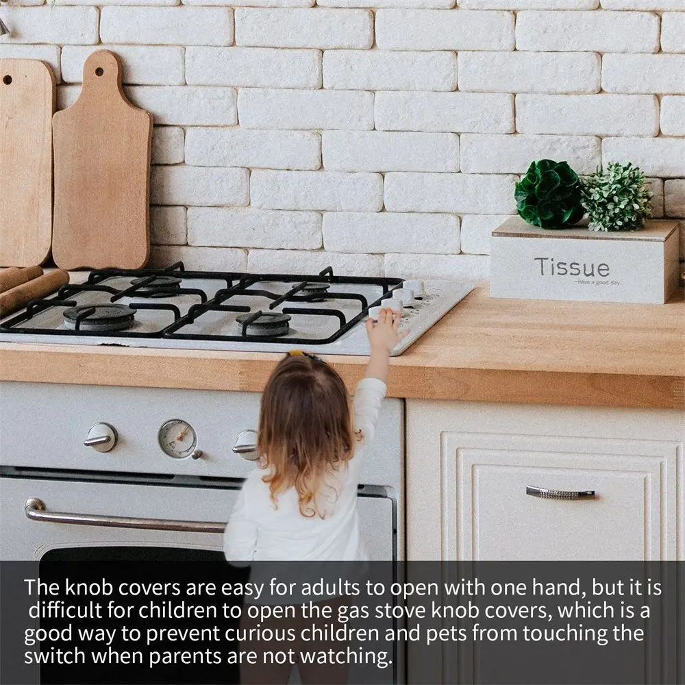 Gas Stove Knob Covers Baby Oven Lock Kitchen Safety Guards Child Proof Knob Covers Stove Top Protector with Self Adhesive Tape