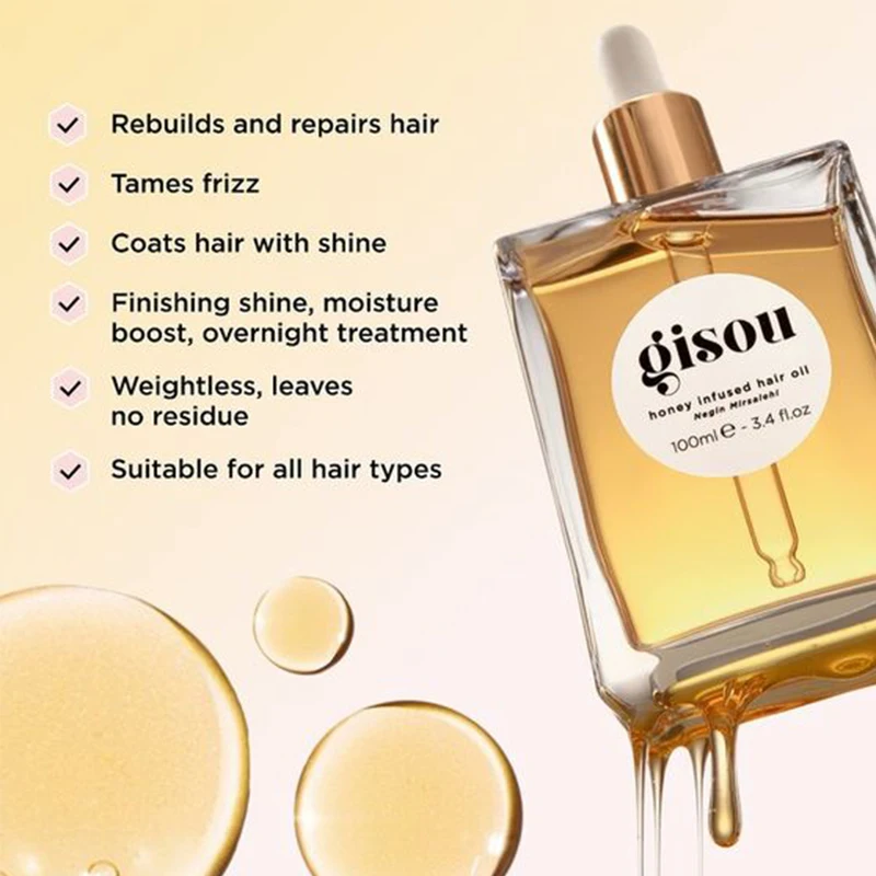 Honey Infused Hair Oil Finishing Shine Moisture Boosts Tame Frizz Overnight Treatment Essential Oil Hair Conditioner 20ml Hair Essence Oil Hair Oil