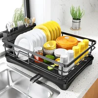 Dish Drying Rack for Kitchen Counter - Large Dish Rack with Drainboard, Rustproof Dish Drainer with Utensil Holder for Sink 1