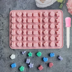 Deluxe Silicone Candy & Chocolate Mold Set with Dropper - Fun Shapes Collection (Pink)