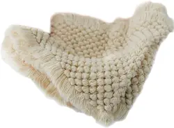 Baby Photography Props: Beige Braid Wool Basket Filler and Blanket (Beige)