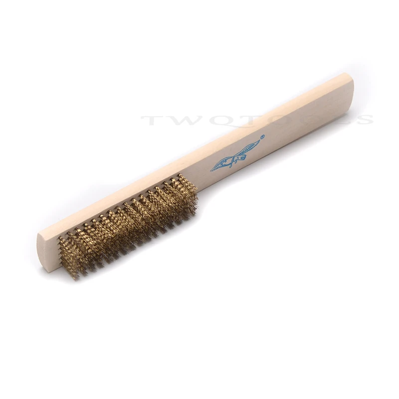 Description Picture 5 of itemBrass Brush for Metal Wood Car Tool Cleaning Rust Paint Removal Soft Brass Wire Scratch Brush with Wooden Handle