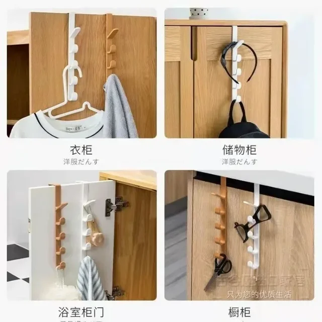 1 pièces crochet en plastique porte d'armoire support suspendu Gadgets supports étagères de bureau ustensiles de cuisine organisateur de rangement accessoires de salle de bain 3