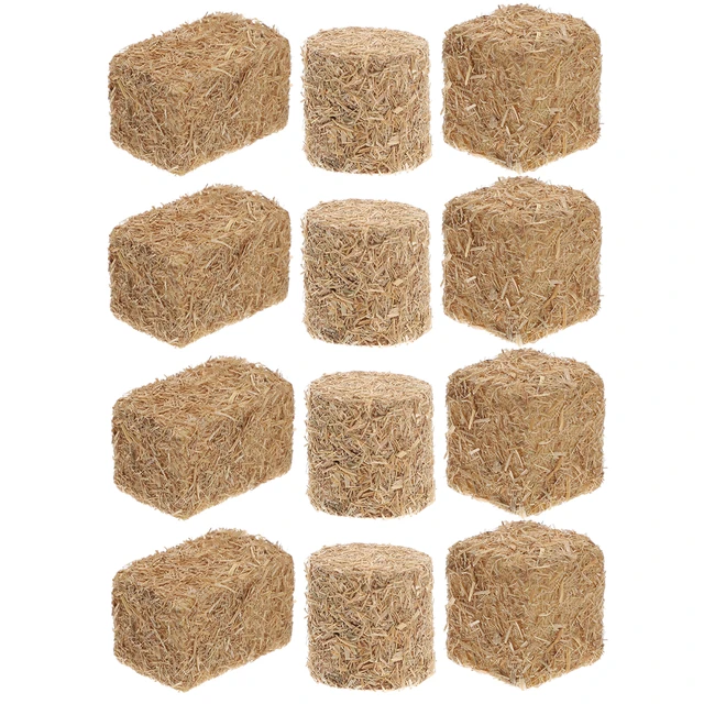 4/8/12pcs Mini Hay Bales Rustic Miniature Farm Haystack Stackable Fake Hay  Blocks Dollhouse Decoration - AliExpress