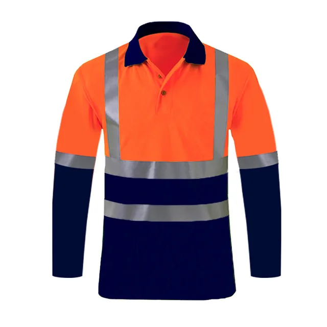 Men's High Visibility Long Sleeve Safety Shirt