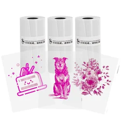 Compact Inkless Thermal Printer - Pocket-Sized Bluetooth Printer for Photos & Memos - Ideal Holiday Gift (3Rolls Pink On Clear)