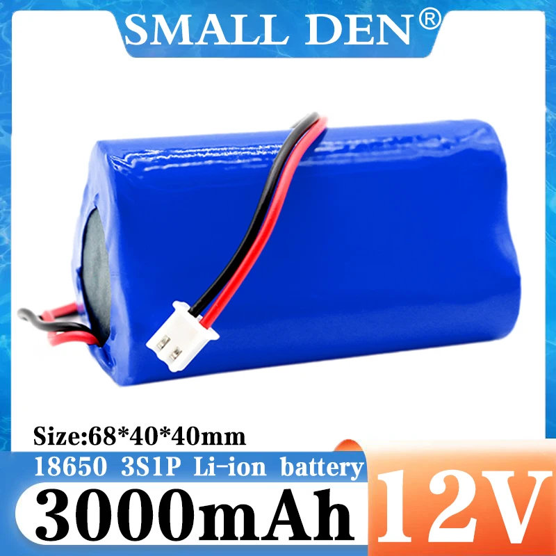 Nuovo pacco batteria 12V 18650 batterie ricaricabili agli ioni di litio 3000mah 3S1P con scheda di protezione celle al litio BMS + caricabatterie 12,6V