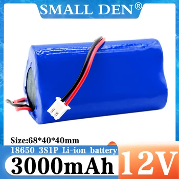 Nuovo pacco batteria 12V 18650 batterie ricaricabili agli ioni di litio 3000mah 3S1P con scheda di protezione celle al litio BMS + caricabatterie 12,6V
