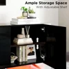 TV Stand with 36" Fireplace, 70" Modern High Gloss Entertainment Center LED Lights, TV Console Cabinet for TVs Up To 80" 3