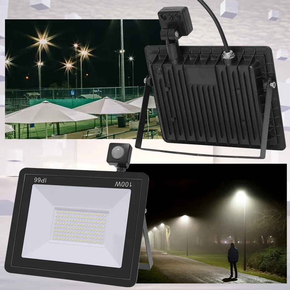 220V PIR Motion Sensor Induction LED Flood Light 10W 20W 30W 50W 100W 150W Spotlight Street Square Outdoor Lighting