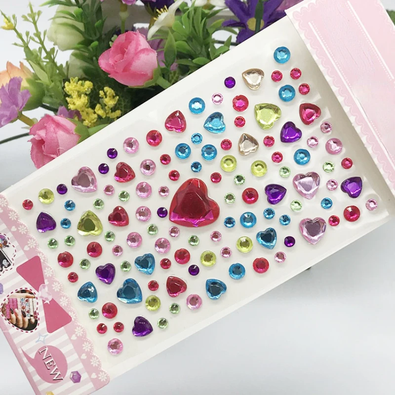 New Stickers On The Face Rhinestone Makeup Bright Face Art Sticker Children's Temporary Tattoo Rhinestone For Strasse Makeup 5