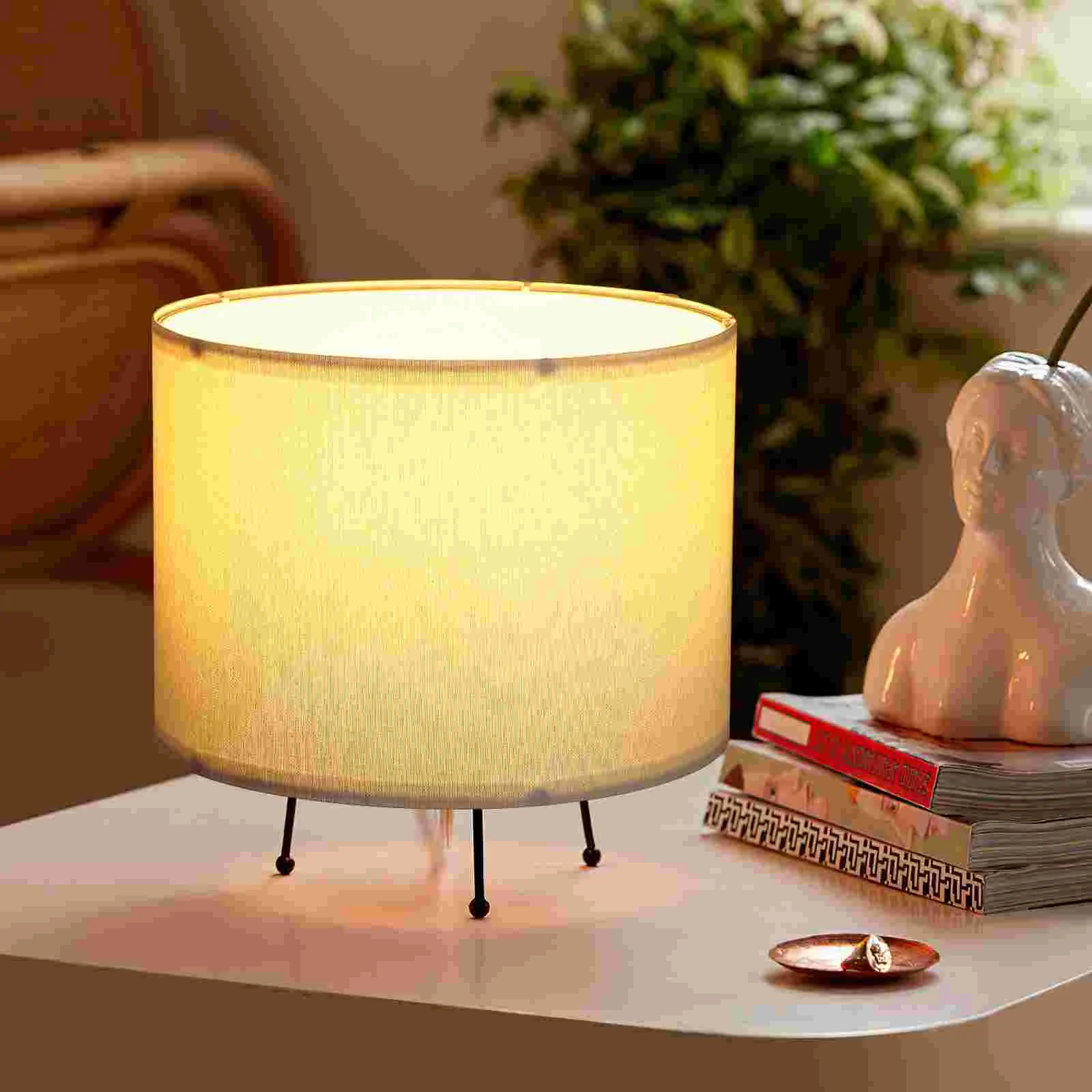 

Chandeliers Linen Lampshade Table Detachable Replacement Cover White Floor