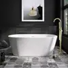 61" White Acrylic Freestanding Tub cUPC Certified Integrated Overflow and Drain Ergonomic Design High Load Capacity Easy 2