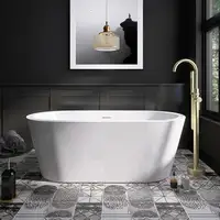 61" White Acrylic Freestanding Tub cUPC Certified Integrated Overflow and Drain Ergonomic Design High Load Capacity Easy 2