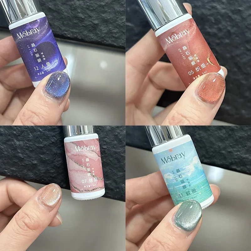 

5ml Crystal Cat Eye Nail Polish Gel Shiny Magnetic Gel Semi Permanent Soak Off UV Gel Glitter Manicure For Nail Art Gel Varnish