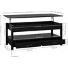 Lift Top Coffee Table with Hidden Compartment, 2 Drawers and 1 Open Shelf, Retro Central Wooden Table Lift Coffee Tables 3