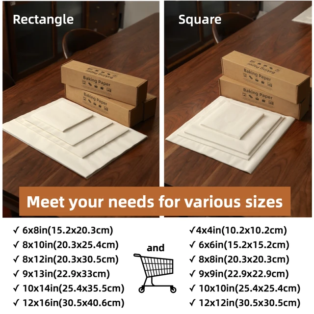 Parchment Paper Baking Paper 4"6"8"9"10"12" Precut Non-Stick Grilling Food Packaging Oven Air Fryer Steaming Bread Cake Cookie 4