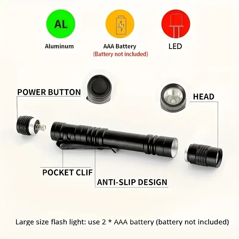 4 6 8 pack 395nm uv flashlight high power led blacklight torch with clip aluminum alloy mini uv penlight for resin curing pet urine detection outdoor camping fishing battery powered batteries not included without battery Product details 6