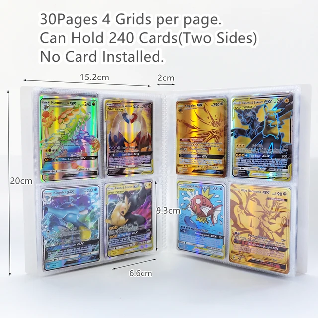 Pokemon Cards Anime 240Pcs Holo Album Book Card File Pikachu Charizard Folder Binder GX Vmax Toys Game Cards Pack Holder Booklet 2