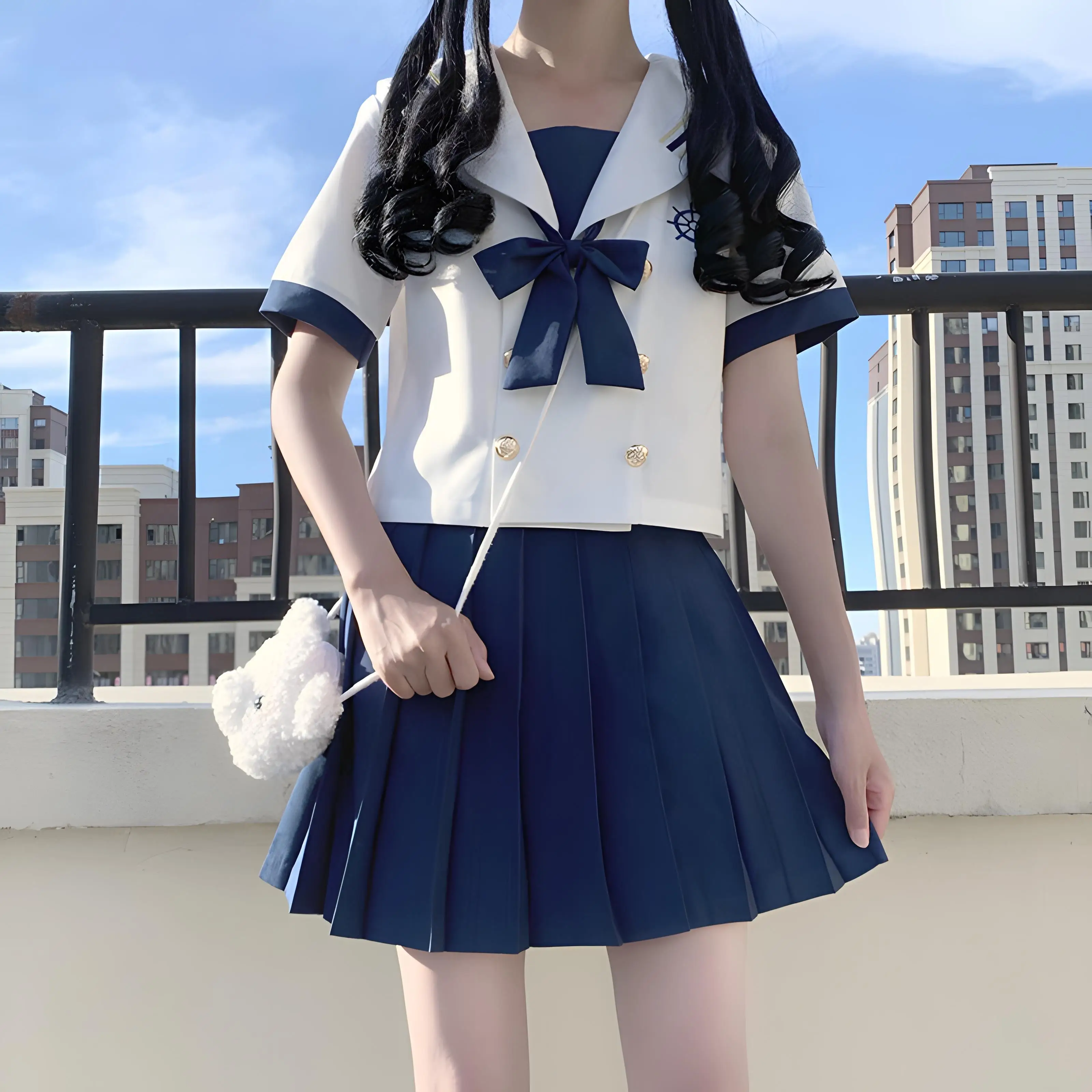 Japanese Korean jk uniform nautical girl school female student class suit sailor uniform school cosplay