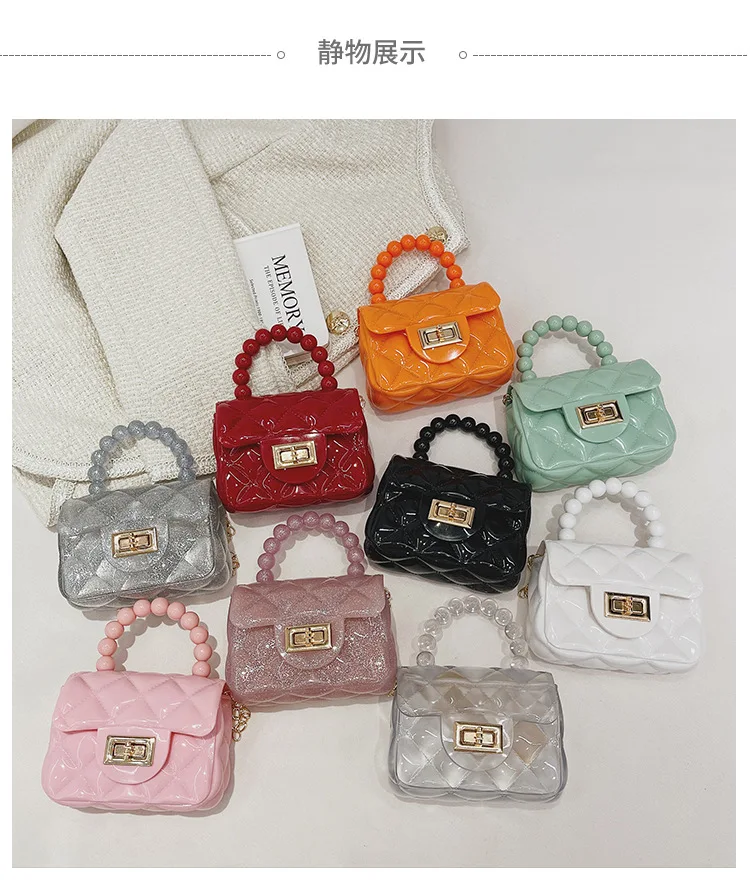 Wholesale Fashion Candy Color Handbag Satchel, Mini Pink Purse Jelly  Shoulder Bag Crossbody Purse with Pearls Handle Chain Strap From  m.