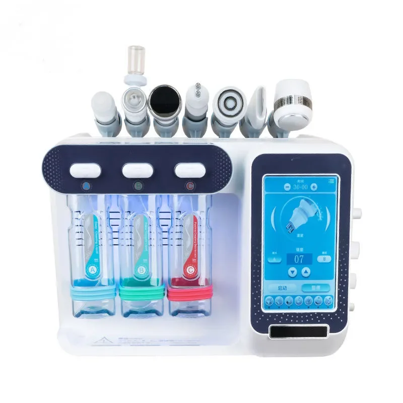 

2024 new portable 7-in-1 beauty equipment water peeling water skin grinding oxygen facial small bubble cleaning facial beauty ma