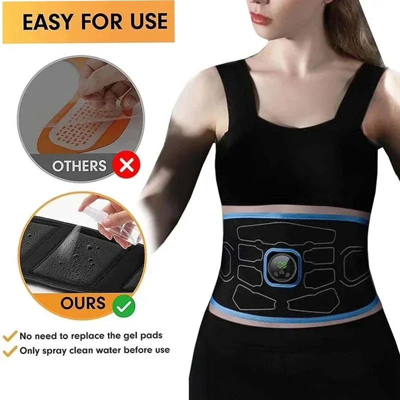 EMS Abdominal Toning Belt Electric Muscle Stimulation Muscle Toner Waist Trainer Slimming Belts Fitness Workout Equiment