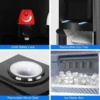 1 Water Dispenser with Built-in Ice Maker, Top Loading Water Cooler Dispenser for 3-5 Gallon Bottle with a Scoop, 3 Temps, Child 6