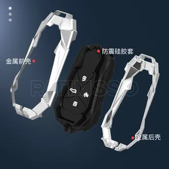 Alloy Car Key FOB Cover Case Protect Skin for Xpeng Xiaopeng P5 P7 G9 G3i Smart 4 Buttons Remote Keyless Keychain Accessories - Alloy Car Key FOB Cover Case Protect Skin for Xpeng Xiaopeng P5 P7 G9 G3i