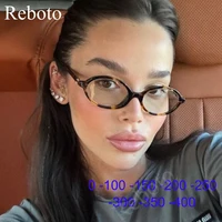 Anti Blue Light Oval Myopia Glasses Retro Small Frame Transparent Prescription Glasses Men Ultralight Clear Nearsight Eyewear 1