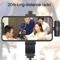 Microphone Lavalier sans fil 2.4G, Mini micro pour enregistrement Audio et vidéo, pour iPhone, Android, diffusion en direct, téléphone de jeu avec récepteur 5
