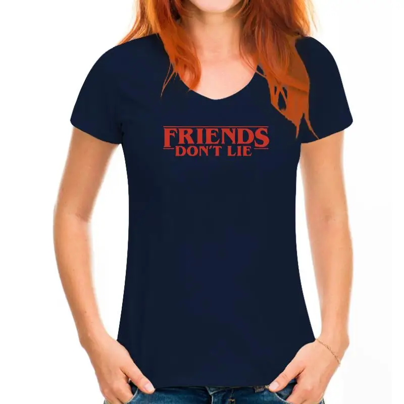 thumbnail image 1 of FRIENDS DONT LIE Stranger Thing T Shirt Black White or Grey DEMOGORGON, 1 of 5